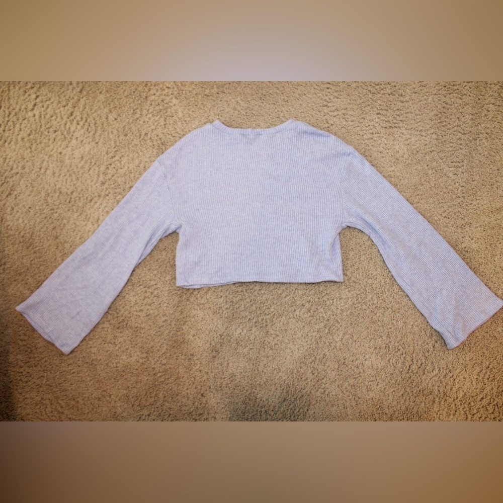 Urban Outfitters Cropped Waffle Cropped Long Sleeve